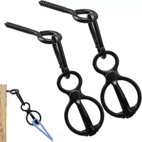 HKM-9393725 High Strength Silver and Black Carbon Steel Horse String Clips - Set of 3