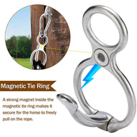 HKM-9393725 High Strength Silver and Black Carbon Steel Horse String Clips - Set of 3