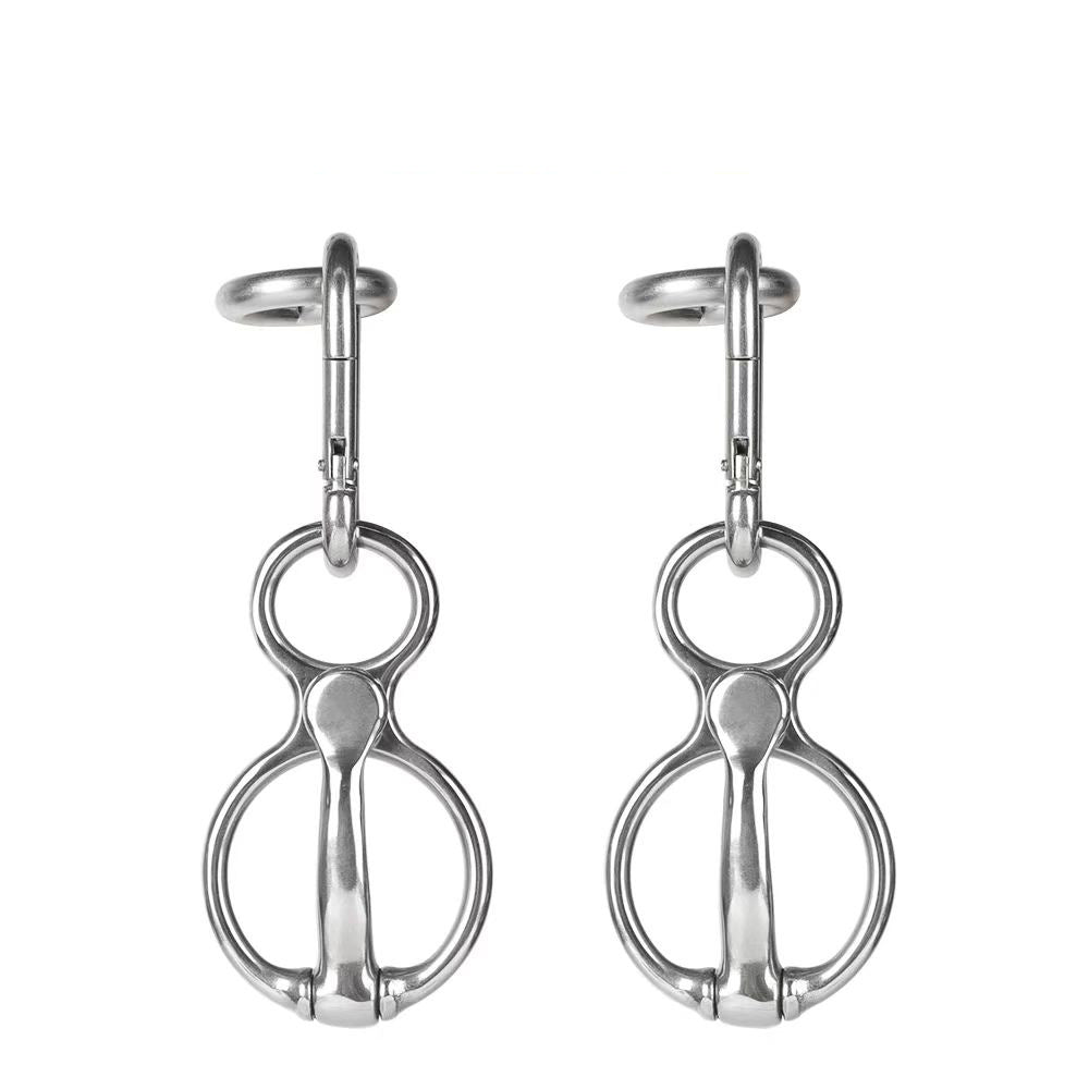 HKM-9393725 High Strength Silver and Black Carbon Steel Horse String Clips - Set of 3