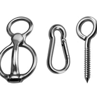HKM-9393725 High Strength Silver and Black Carbon Steel Horse String Clips - Set of 3