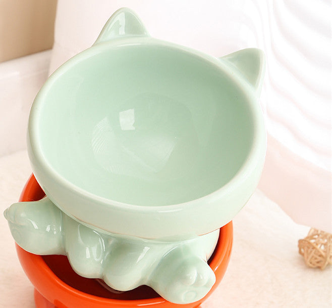 HKM-9394109 Ceramic Pet Bowl for Cats and Dogs - Stylish and Durable Design in Various Colors