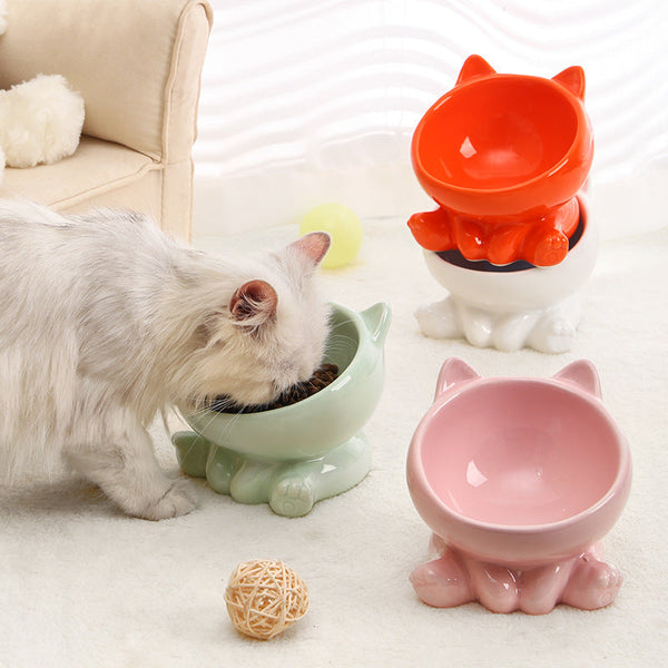 HKM-9394109 Ceramic Pet Bowl for Cats and Dogs - Stylish and Durable Design in Various Colors