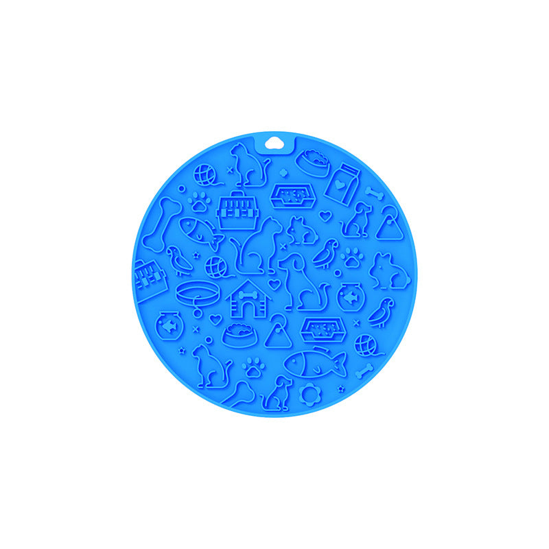 HKM-9394749 Round Silicone Pet Licking Mat - Multiple Colors Available for Interactive Feeding