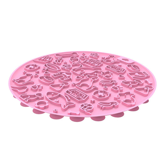 HKM-9394749 Round Silicone Pet Licking Mat - Multiple Colors Available for Interactive Feeding