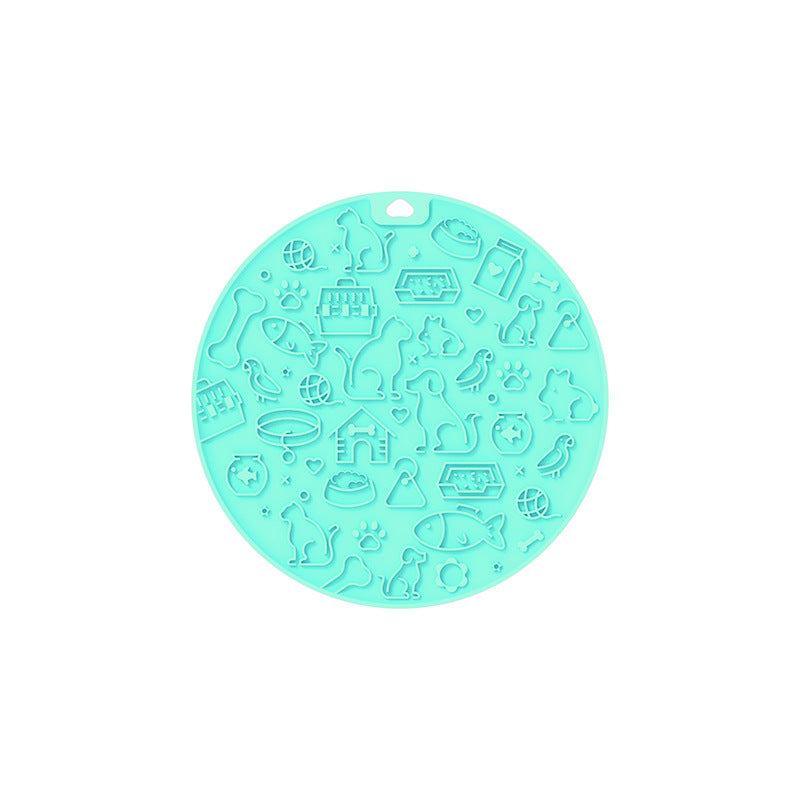 HKM-9394749 Round Silicone Pet Licking Mat - Multiple Colors Available for Interactive Feeding