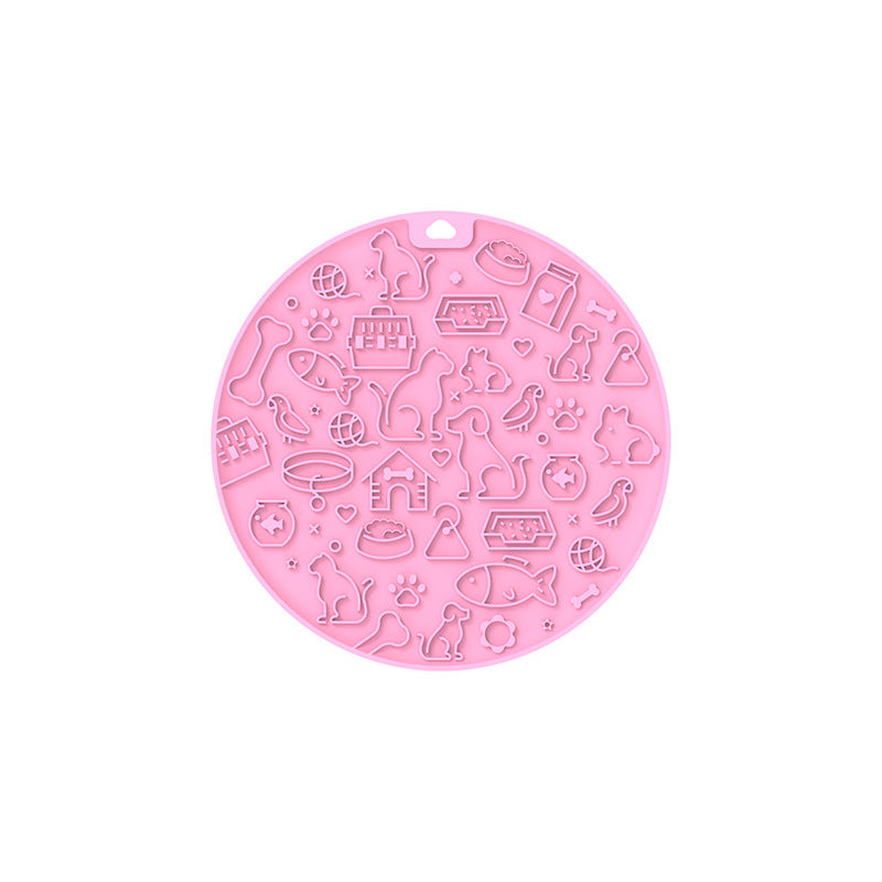 HKM-9394749 Round Silicone Pet Licking Mat - Multiple Colors Available for Interactive Feeding