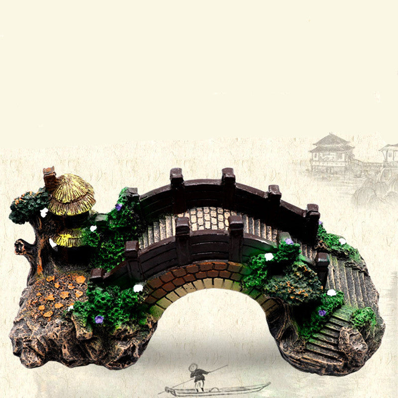 HKM-939539 Aquarium Landscape Bridge in Environmentally Friendly Resin - Multiple Sizes Available