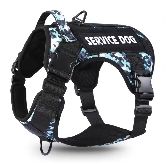 HKM-9395901 Adjustable Reflective Tactical Dog Harness Vest for Hiking and Training - Durable & Breathable, Multiple Sizes Available