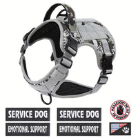 HKM-9395901 Adjustable Reflective Tactical Dog Harness Vest for Hiking and Training - Durable & Breathable, Multiple Sizes Available