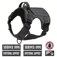 HKM-9395901 Adjustable Reflective Tactical Dog Harness Vest for Hiking and Training - Durable & Breathable, Multiple Sizes Available