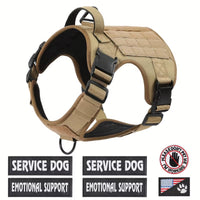 HKM-9395901 Adjustable Reflective Tactical Dog Harness Vest for Hiking and Training - Durable & Breathable, Multiple Sizes Available