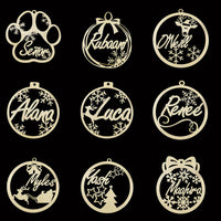 HKM-939667 Hollow Wooden Christmas Tree Pendant - DIY Carving Decorative Ornament in Various Styles