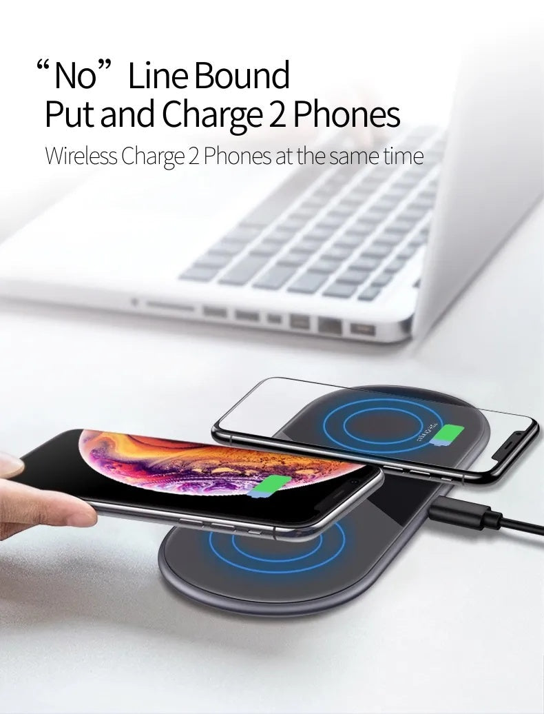 HKM-939731 Aluminum Alloy Wireless Charger with Tempered Glass Cover - 15W Fast Charging