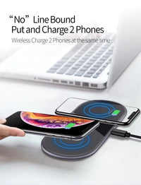 HKM-939731 Aluminum Alloy Wireless Charger with Tempered Glass Cover - 15W Fast Charging