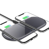 HKM-939731 Aluminum Alloy Wireless Charger with Tempered Glass Cover - 15W Fast Charging