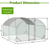 HKM-9397565 Dome Chicken Coop 10x13 Feet with Galvanized Steel Frame and UV-Resistant Tarp