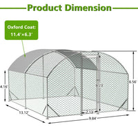 HKM-9397565 Dome Chicken Coop 10x13 Feet with Galvanized Steel Frame and UV-Resistant Tarp