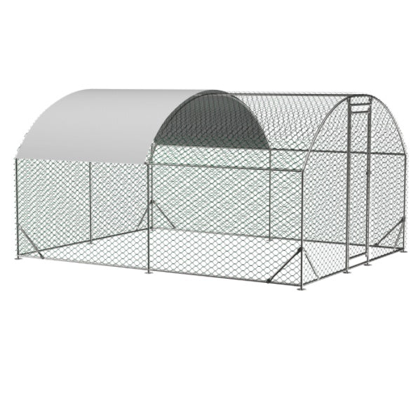 HKM-9397565 Dome Chicken Coop 10x13 Feet with Galvanized Steel Frame and UV-Resistant Tarp