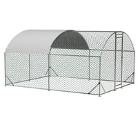 HKM-9397565 Dome Chicken Coop 10x13 Feet with Galvanized Steel Frame and UV-Resistant Tarp