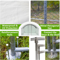 HKM-9397565 Dome Chicken Coop 10x13 Feet with Galvanized Steel Frame and UV-Resistant Tarp