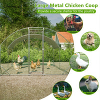 HKM-9397565 Dome Chicken Coop 10x13 Feet with Galvanized Steel Frame and UV-Resistant Tarp