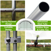 HKM-9397565 Dome Chicken Coop 10x13 Feet with Galvanized Steel Frame and UV-Resistant Tarp