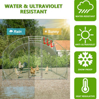 HKM-9397565 Dome Chicken Coop 10x13 Feet with Galvanized Steel Frame and UV-Resistant Tarp