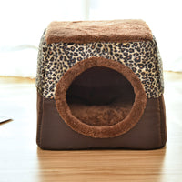 HKM-9397949 Four Seasons Space Capsule Cat House - Stylish Cloth Design with Sleeping Mat, Blanket, and Toy, Multiple Patterns Available