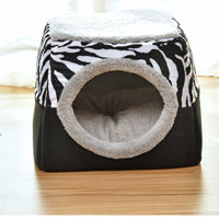 HKM-9397949 Four Seasons Space Capsule Cat House - Stylish Cloth Design with Sleeping Mat, Blanket, and Toy, Multiple Patterns Available