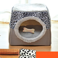 HKM-9397949 Four Seasons Space Capsule Cat House - Stylish Cloth Design with Sleeping Mat, Blanket, and Toy, Multiple Patterns Available