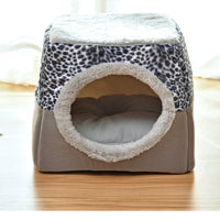 HKM-9397949 Four Seasons Space Capsule Cat House - Stylish Cloth Design with Sleeping Mat, Blanket, and Toy, Multiple Patterns Available