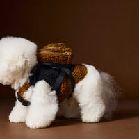 HKM-9398461 Plush Sleeveless Velvet Vest for Pets - Coffee & Beige Colors, Sizes XS to XXL