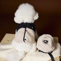 HKM-9398461 Plush Sleeveless Velvet Vest for Pets - Coffee & Beige Colors, Sizes XS to XXL
