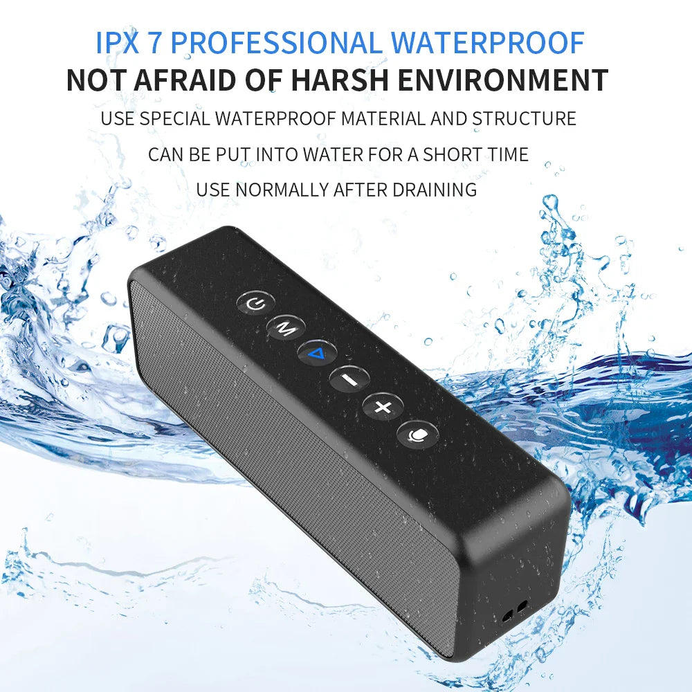 HKM-939859 Portable Wireless Speaker with IPX7 Waterproof Rating and 24 Hours Playtime, Dual 20W Bass Performance