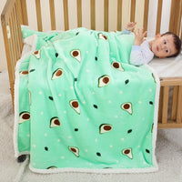 HKM-939859 Soft Avocado Coral Fleece Newborn Swaddling Blanket for All Seasons