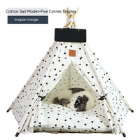 HKM-9398717 Cozy Removable & Washable Cat Tent with Insulation, Foldable Design - Various Sizes Available
