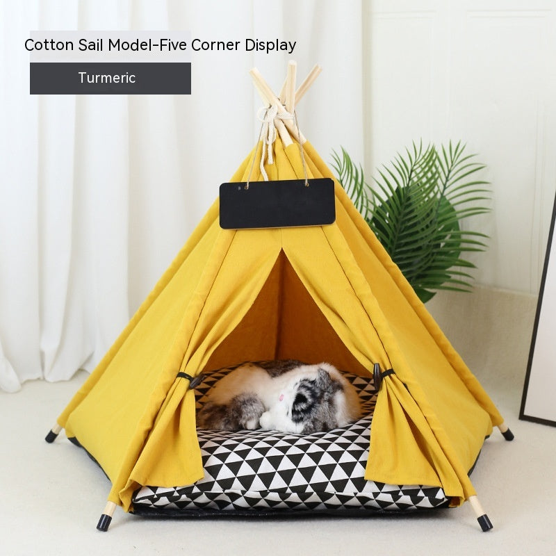 HKM-9398717 Cozy Removable & Washable Cat Tent with Insulation, Foldable Design - Various Sizes Available