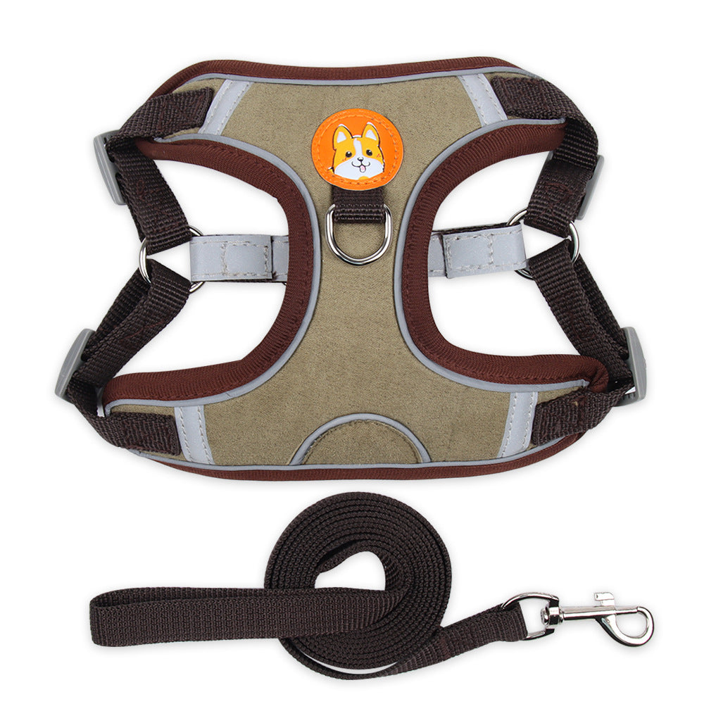 HKM-9398973 Soft Mesh Dog and Cat Harness with Reflective Leash, Comfortable Chest Strap, Lightweight Design