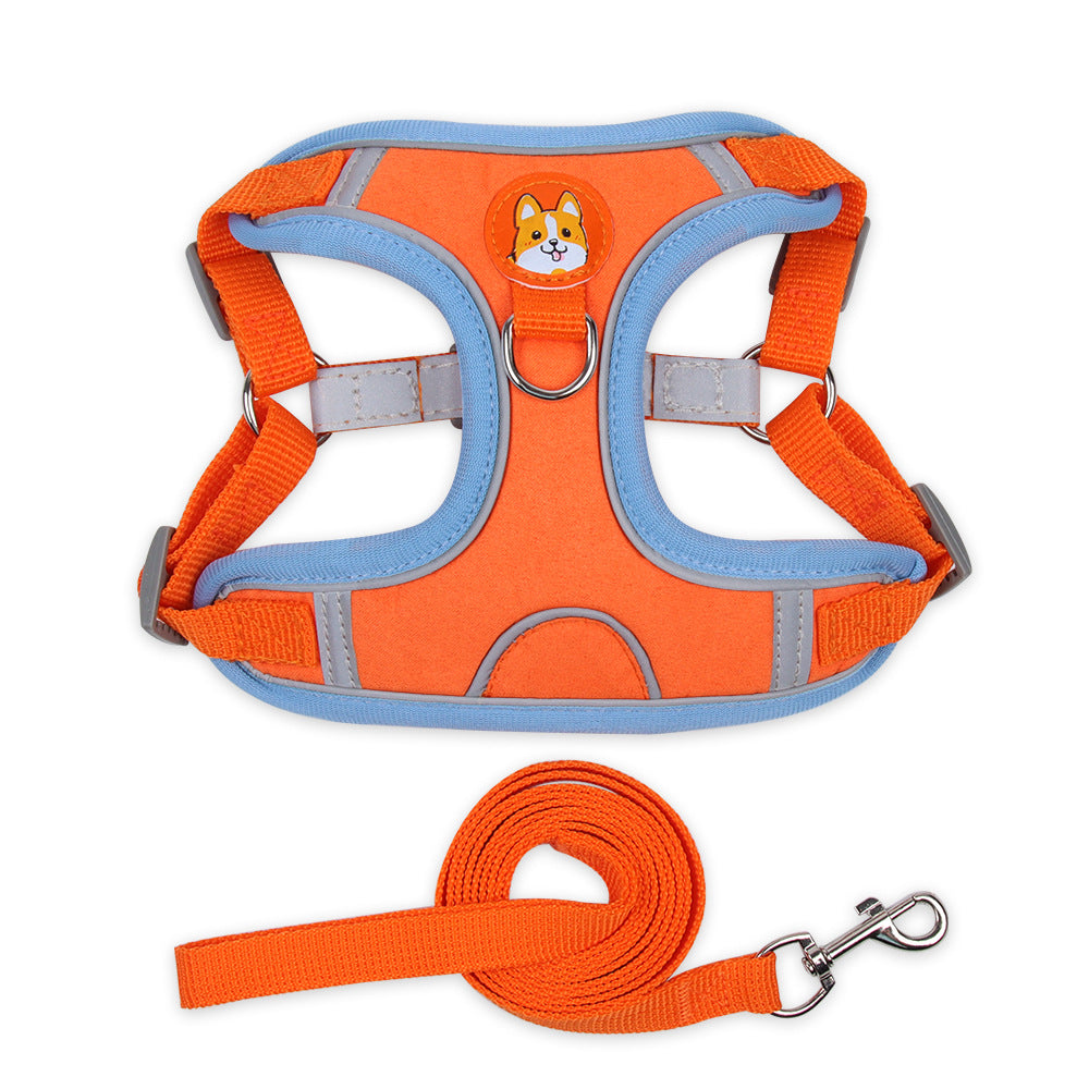 HKM-9398973 Soft Mesh Dog and Cat Harness with Reflective Leash, Comfortable Chest Strap, Lightweight Design