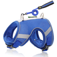 HKM-9399485 Adjustable Reflective Mesh Dog Harness with Traction Rope in Multiple Colors