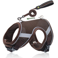 HKM-9399485 Adjustable Reflective Mesh Dog Harness with Traction Rope in Multiple Colors