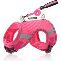 HKM-9399485 Adjustable Reflective Mesh Dog Harness with Traction Rope in Multiple Colors