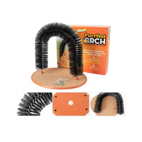 HKM-9399869 Cat Grooming Arch & Scratcher Toy with Built-In Brush for Itch Relief and Self-Grooming