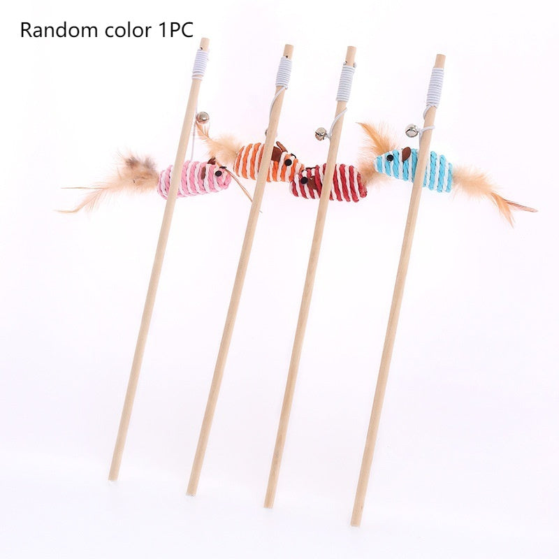 HKM-9400509 Solid Wood Cat Toy with Various Fun Shapes for Interactive Play