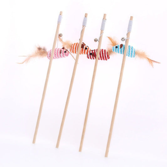 HKM-9400509 Solid Wood Cat Toy with Various Fun Shapes for Interactive Play