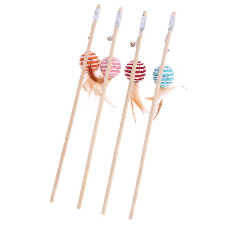 HKM-9400509 Solid Wood Cat Toy with Various Fun Shapes for Interactive Play