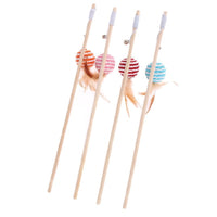 HKM-9400509 Solid Wood Cat Toy with Various Fun Shapes for Interactive Play