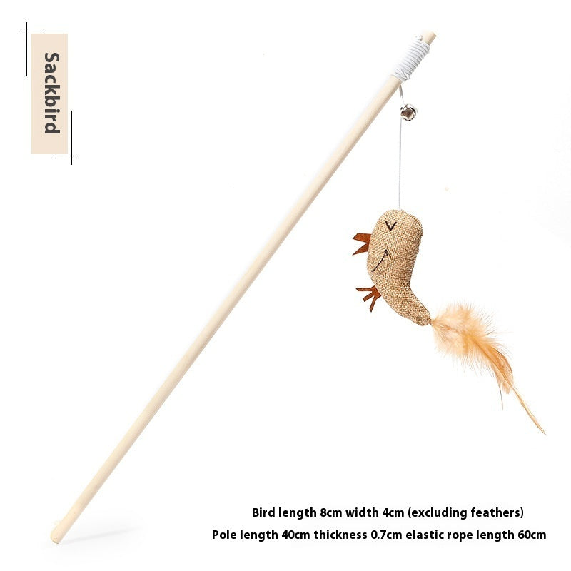 HKM-9400509 Solid Wood Cat Toy with Various Fun Shapes for Interactive Play