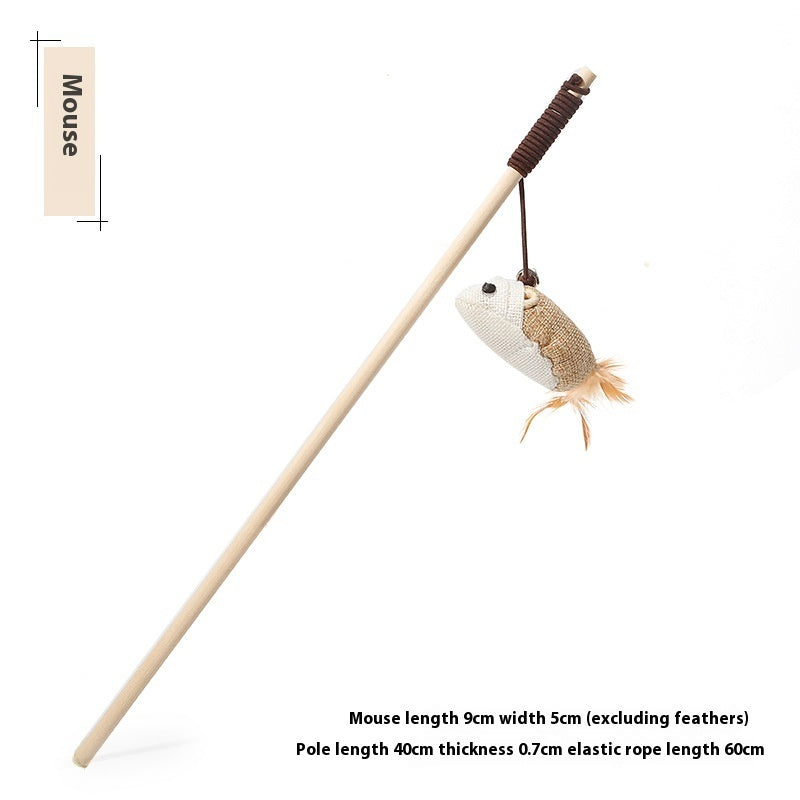 HKM-9400509 Solid Wood Cat Toy with Various Fun Shapes for Interactive Play