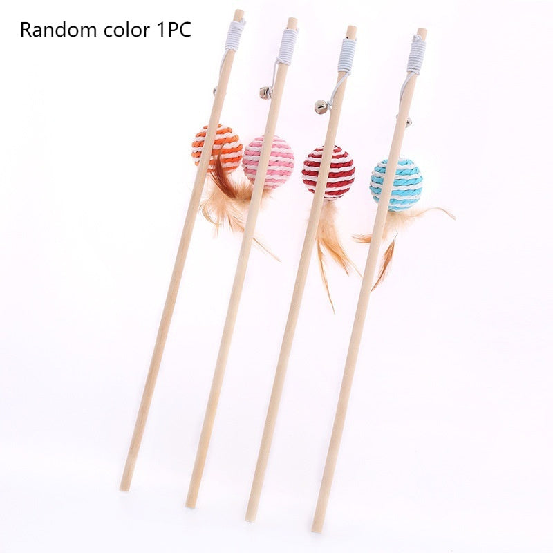 HKM-9400509 Solid Wood Cat Toy with Various Fun Shapes for Interactive Play